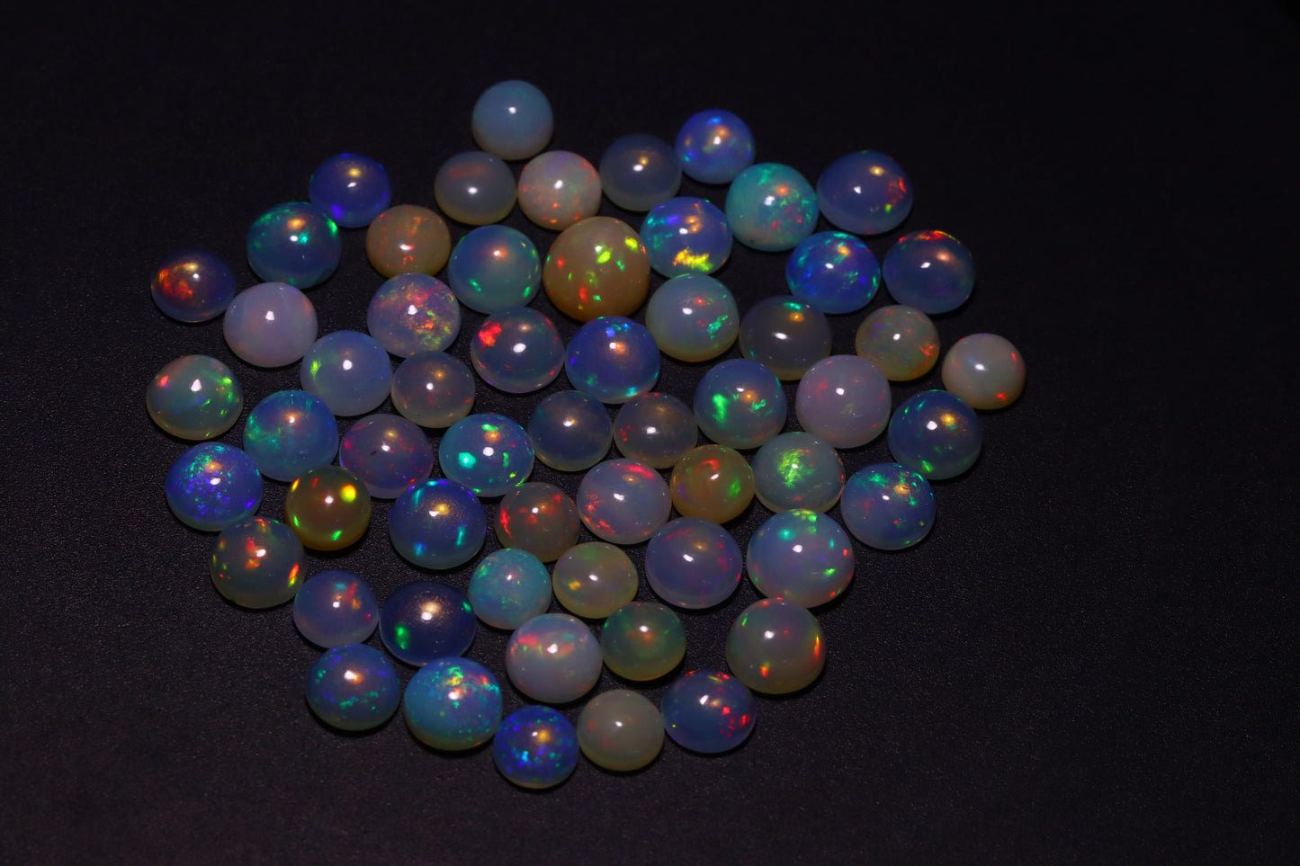 Untreated Ethiopian Opal Cabochon Stone for Jewelry Making | Flashing White Gemstone