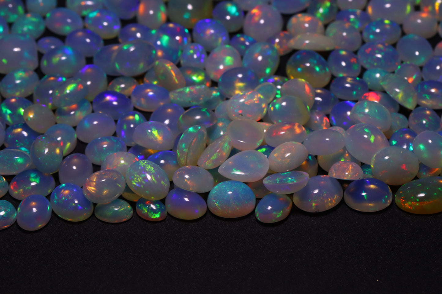 White Ethiopian opal cabochon stone | Untreated gemstone for making Jewellery | Oval cut loose opal .