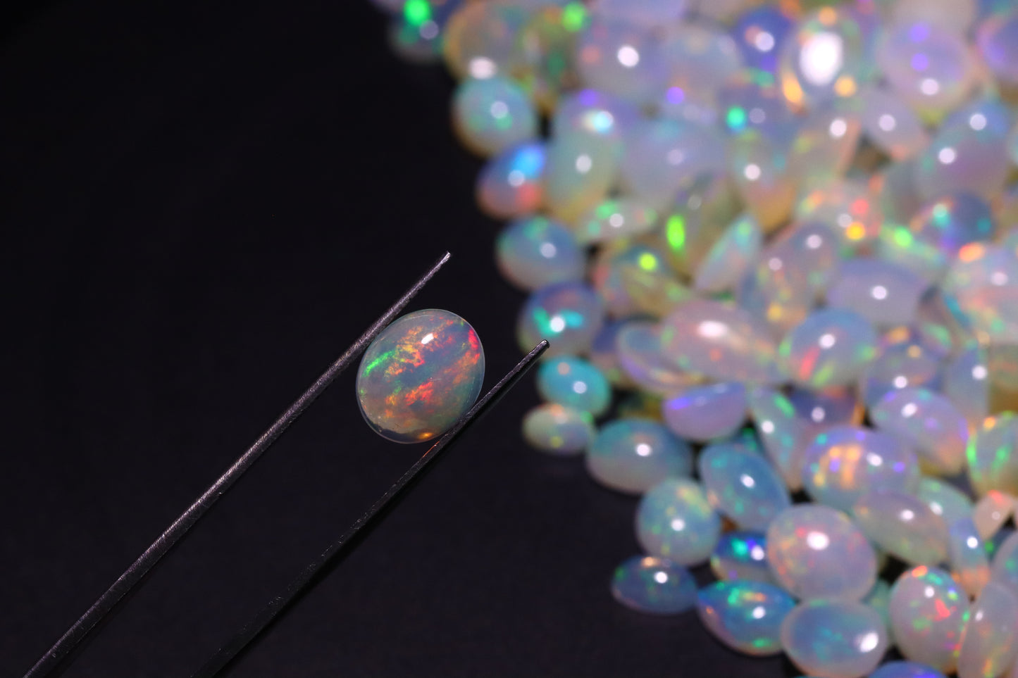 White Ethiopian opal cabochon stone | Untreated gemstone for making Jewellery | Oval cut loose opal .