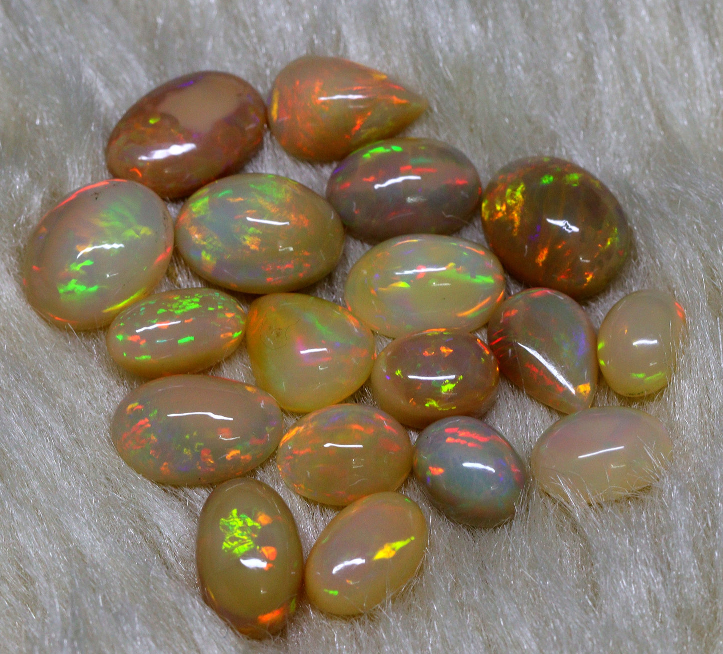 White opal cabochon stone, Ethiopian opal for making jewellery gemstone, natural opal lot for ring stone, opal loose gemstone.